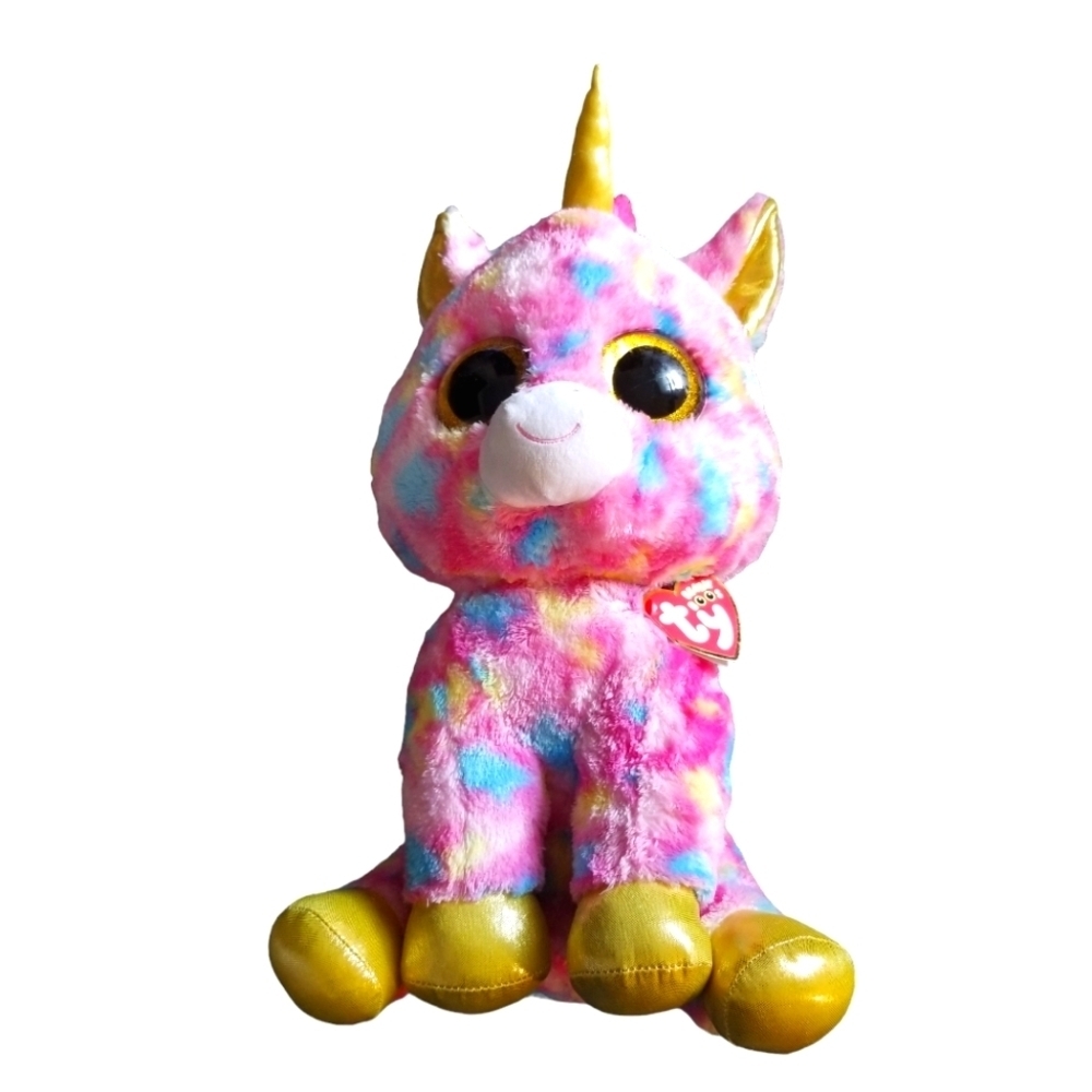 TY Beanie Boo named Fantasia 18 Inch Pink,White,Blue,Yellow and Gold